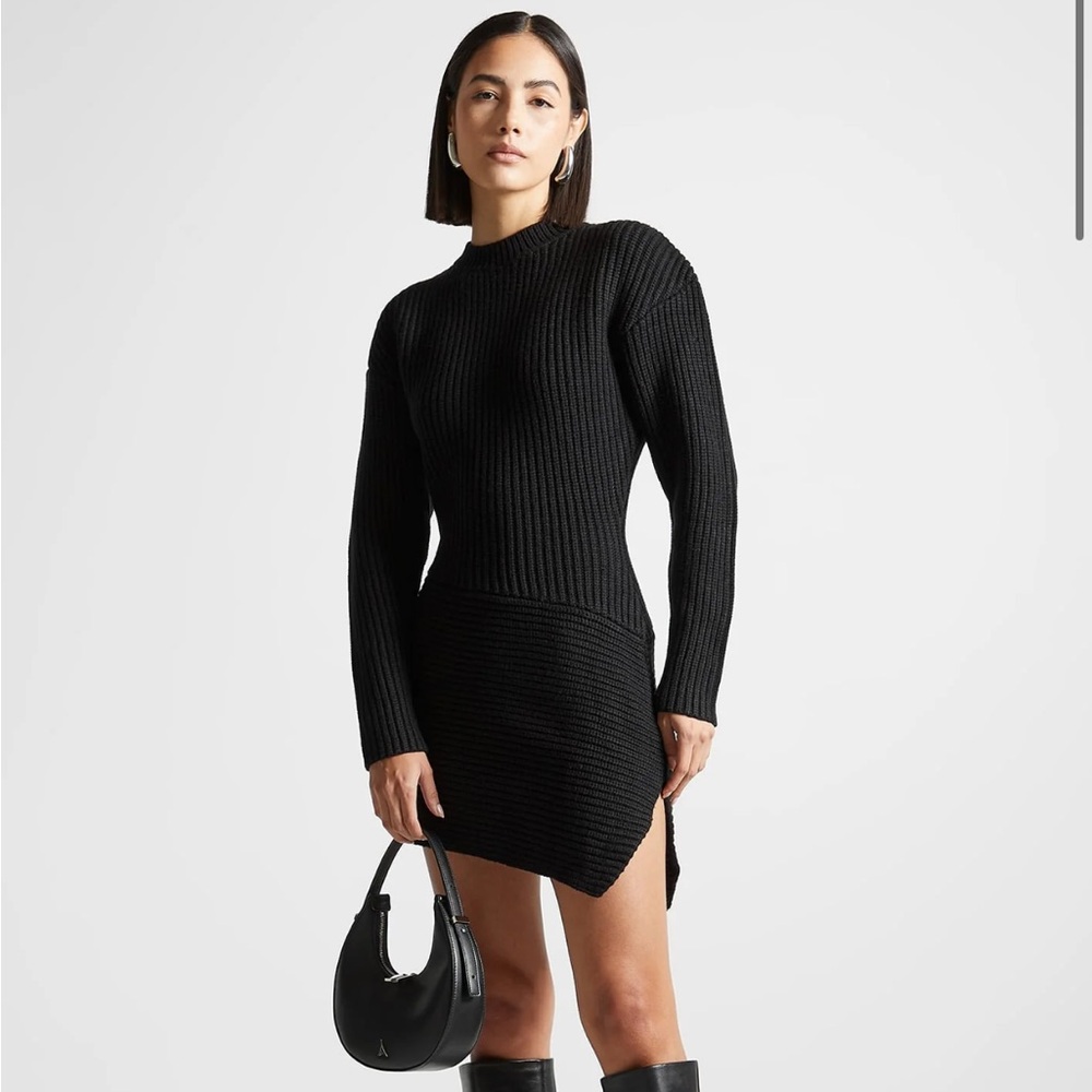 Asymmetric Knit Jumper Dress